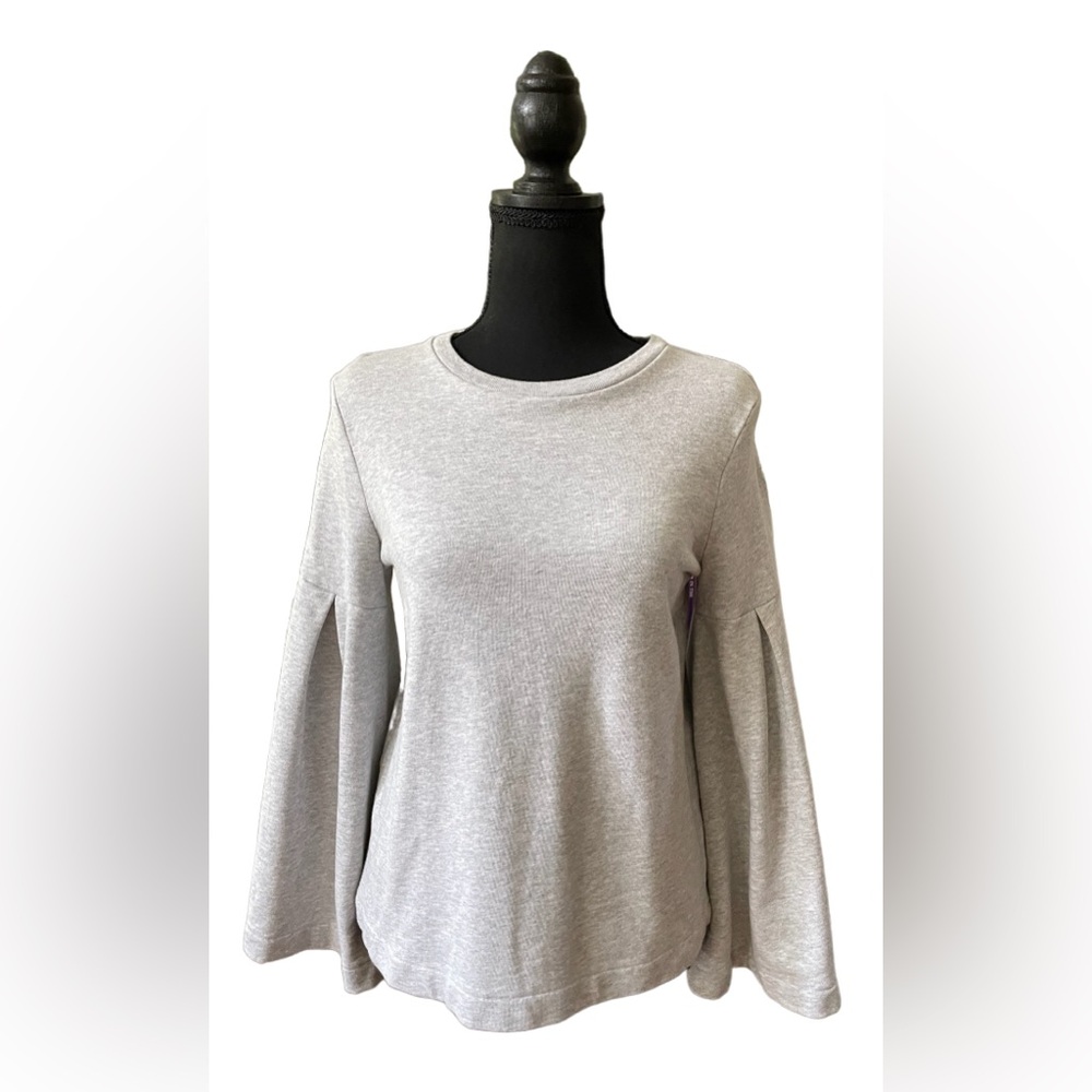 Banana Republic: Gray Cotton Sweatshirt with Flare Sleeves